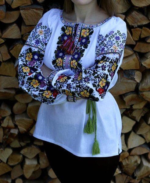 Неймовірно красива вишиванка, жіноча вишивана блузка на домотканому полотні (Арт. 02666) 02666 фото