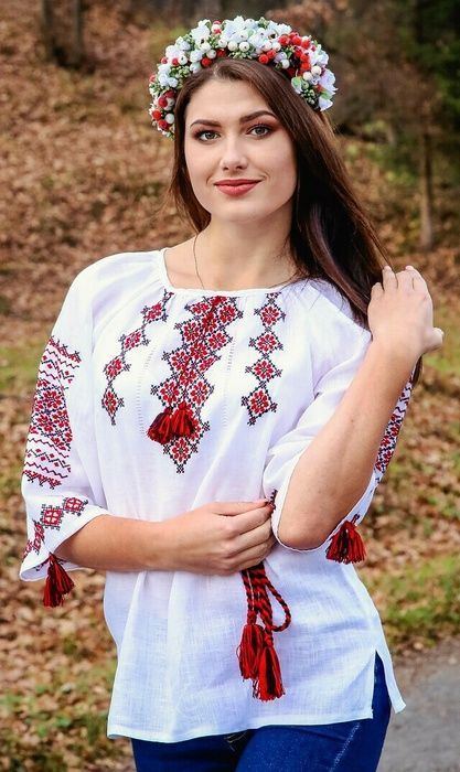 Вишиванка ручної роботи, жіноча вишита на домотканому полотні (Арт. 00522) 00522 фото