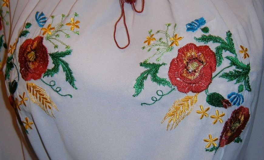 Вишиванка, жіноча вишивана блузка з квітами (Арт. 00374) 00374 фото