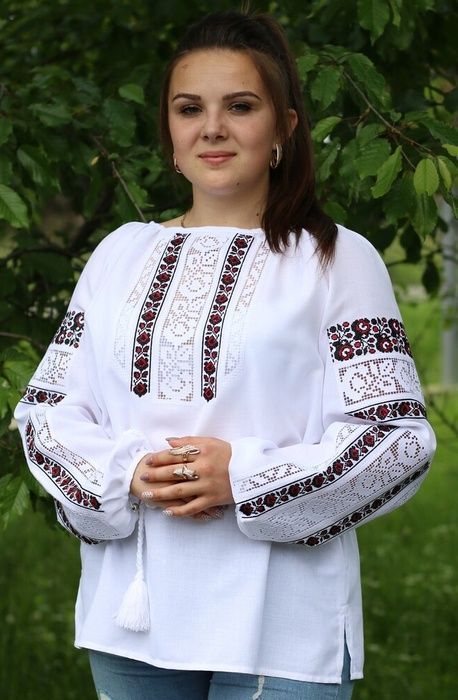 Вишиванка, жіноча вишивана блузка на домотканому полотні "Мережка" (Арт. 02755) 02755 фото