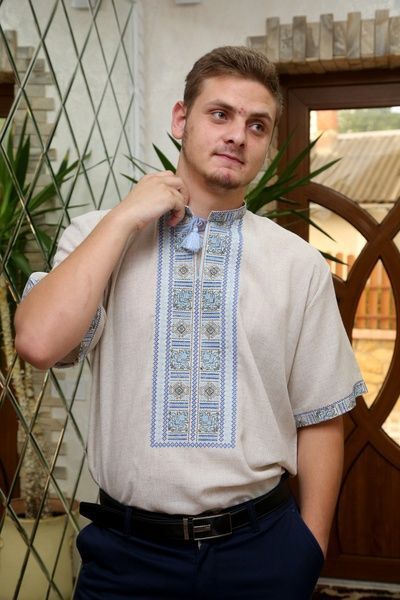 Вишиванка, чоловіча вишита сорочка "Американка" (Арт. 02141) 02141 фото