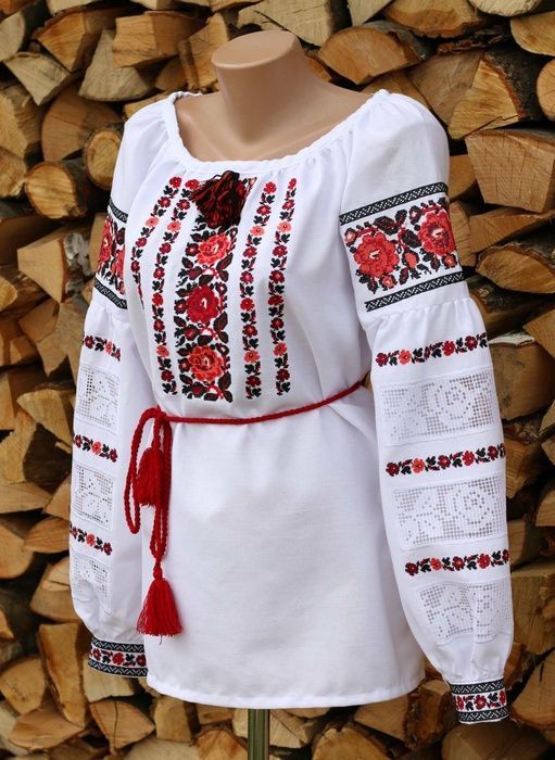 Вишиванка, жіноча вишивана блузка на домотканому полотні "Мережка" (Арт. 03024) 03024 фото