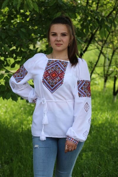 Вишиванка, жіноча вишивана блузка на домотканому полотні "Мережка" (Арт. 02687) 02687 фото
