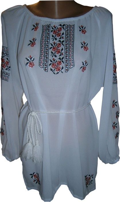 Вишиванка, жіноча вишивана блузка з квітами (Арт. 00498) 00498 фото