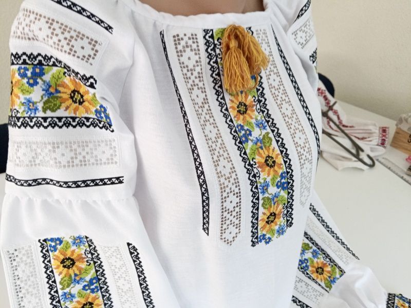 Вишиванка, жіноча вишивана блузка на домотканому полотні "Мережка" (Арт. 03060) 03060 фото