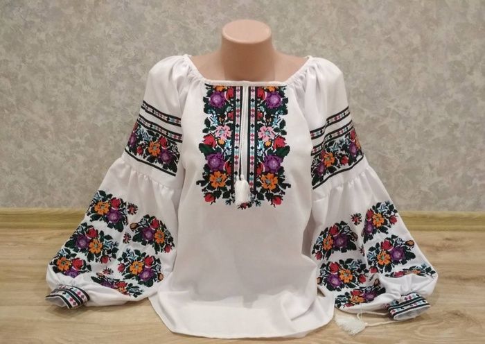 Вишиванка, жіноча вишивана блузка на білому домотканому "Бохо" (Арт. 02213) 02213 фото