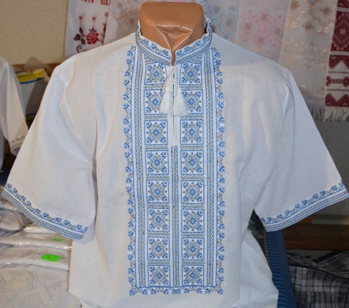 Вишиванка чоловіча на домотканому полотні "Американка" (Арт. 01938) 01938 фото