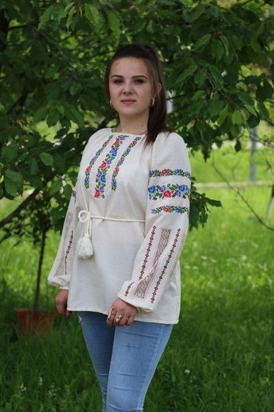 Вишиванка, жіноча вишивана блузка на домотканому полотні "Мережка" (Арт. 02729) 02729 фото