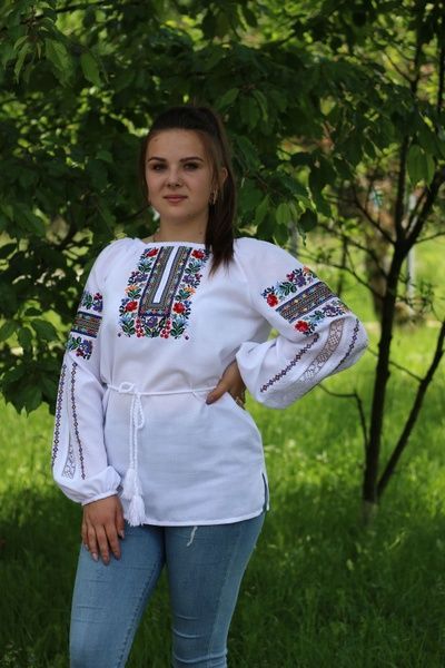 Вишиванка, жіноча вишивана блузка на домотканому полотні "Мережка" (Арт. 02730) 02730 фото