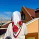 Хустка народна "Свято Пасхи" червоно-біла 228006 PSH-228006 фото 2