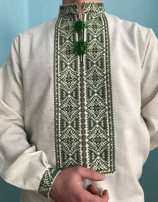 Вишиванка, чоловіча вишита сорочка на льоні (Арт. 02827) 02827 фото
