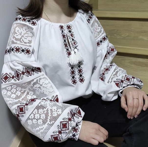Вишиванка, жіноча вишивана блузка на домотканому полотні "Мережка" (Арт. 03706) 03706 фото