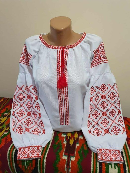 Вишиванка, жіноча вишивана блузка на білому домотканому "Бохо" (Арт. 03630) 03630 фото