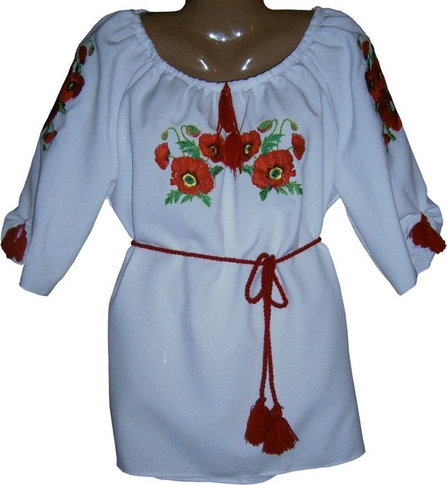 Вишиванка, вишивана жіноча блузка "Маки" (Арт. 00436) 00436 фото