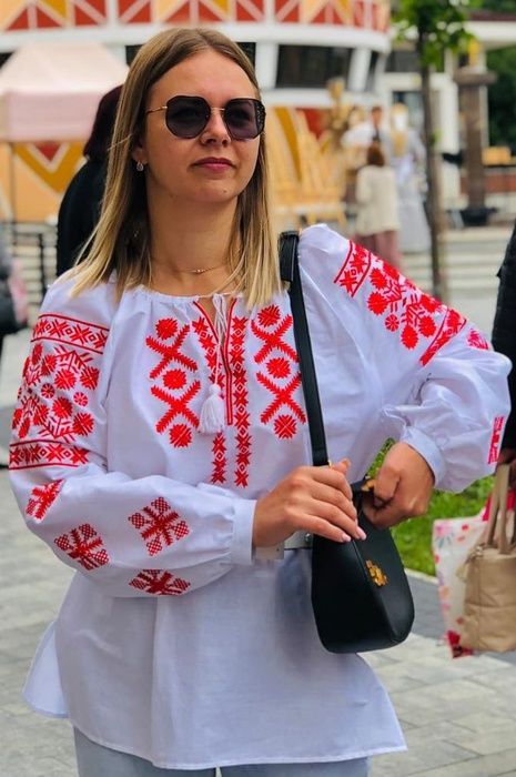 Вишиванка, жіноча вишивана блузка на білому льоні (Арт. 03378) 03378 фото
