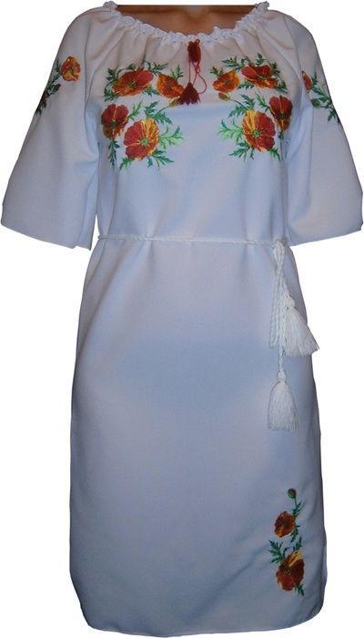 Вишиванка, сукня вишивана з квітами (Арт. 00334) 00334 фото
