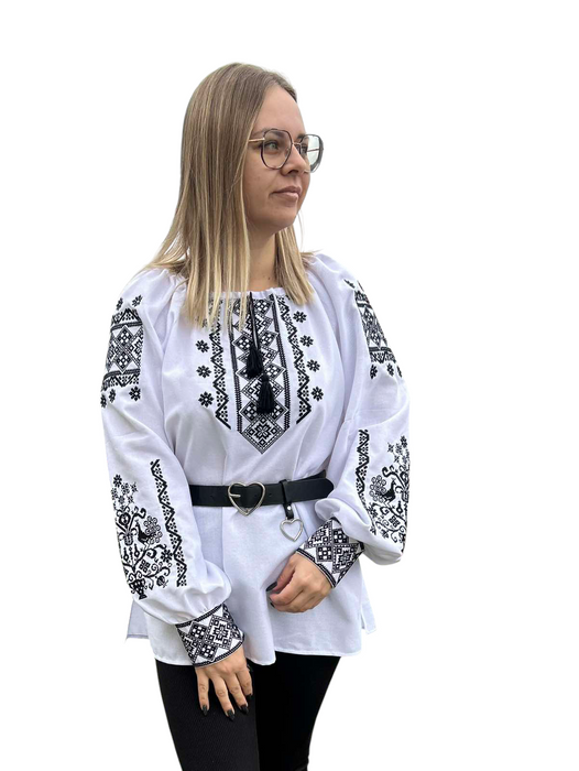 Вишиванка, жіноча вишивана блузка на білому льоні (Арт. 03442) 03442 фото