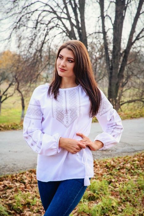 Вишиванка, жіноча вишивана блузка на домотканому полотні "Ніжна" (Арт. 01892) 01892 фото
