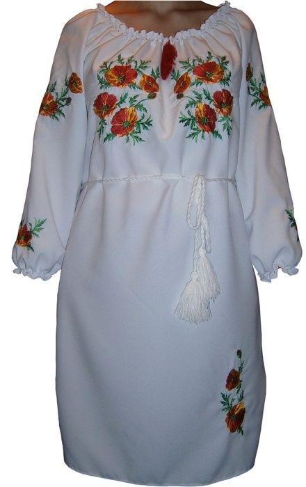 Вишиванка, сукня вишивана з квітами (Арт. 00371) 00371 фото