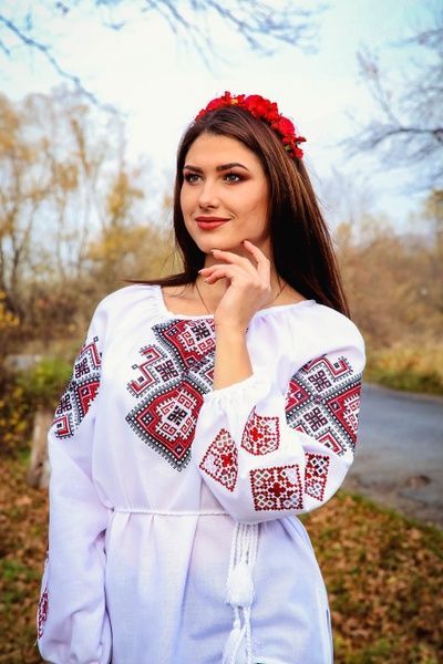 Неймовірно красива вишиванка, жіноча вишивана блузка на домотканому полотні (Арт. 02186) 02186 фото