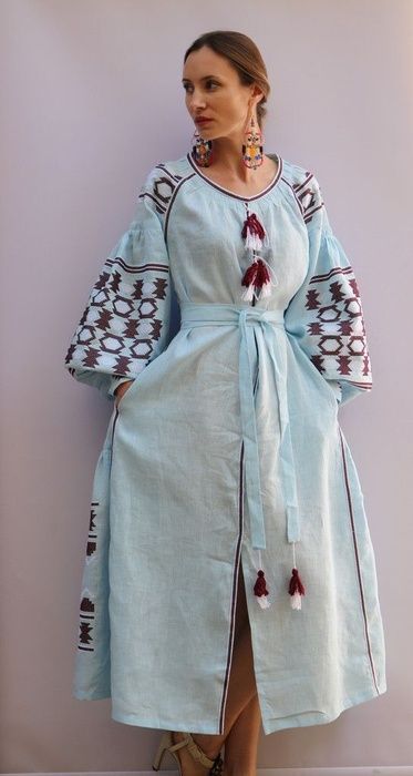 Вишиванка, жіноча вишивана сукня "Бохо" з кишенями (Арт. 02926) 02926 фото