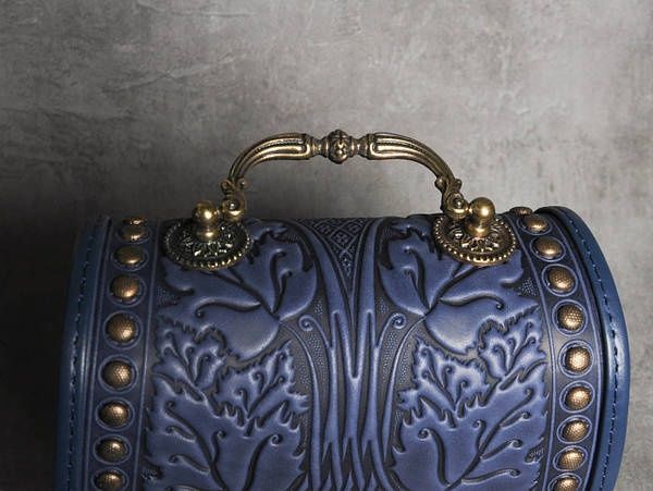Карпатська сумка жіноча шкіряна оригінальна з авторським тисненням "Калина" (Арт 03329) 03329 фото