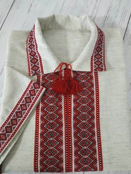 Вишиванка чоловіча на сірому льоні (Арт. 02330) 02330 фото